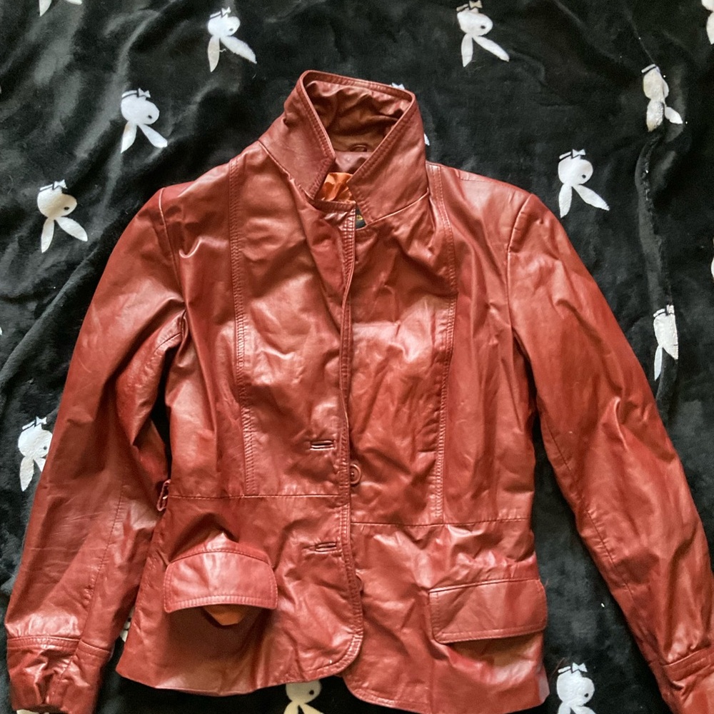 Women's Red Leather Jacket